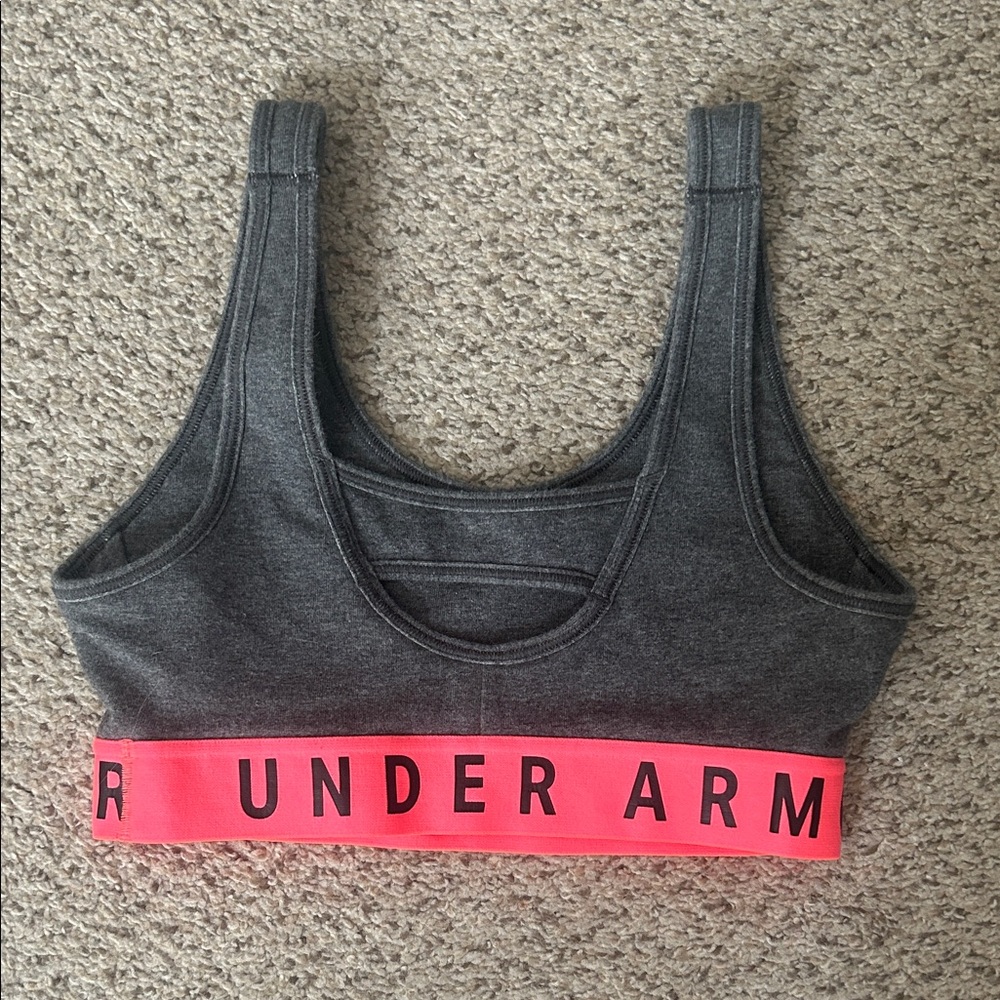 Under Armour Charcoal and Neon Pink Sports Bra - Picture 2 of 3